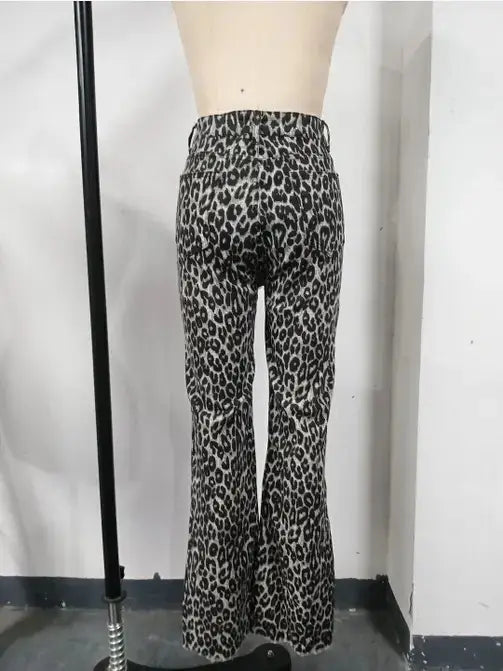 Leopard print high waist pants