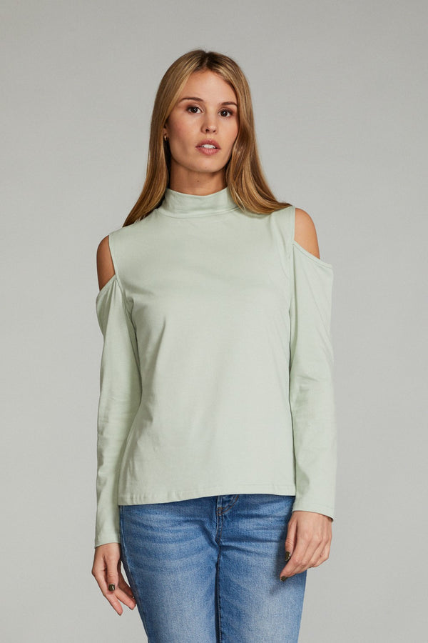 Cold shoulder long sleeve top - Miss Sparkling