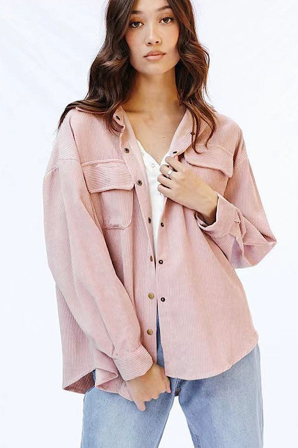 Ribbed corduroy jacket - Miss Sparkling