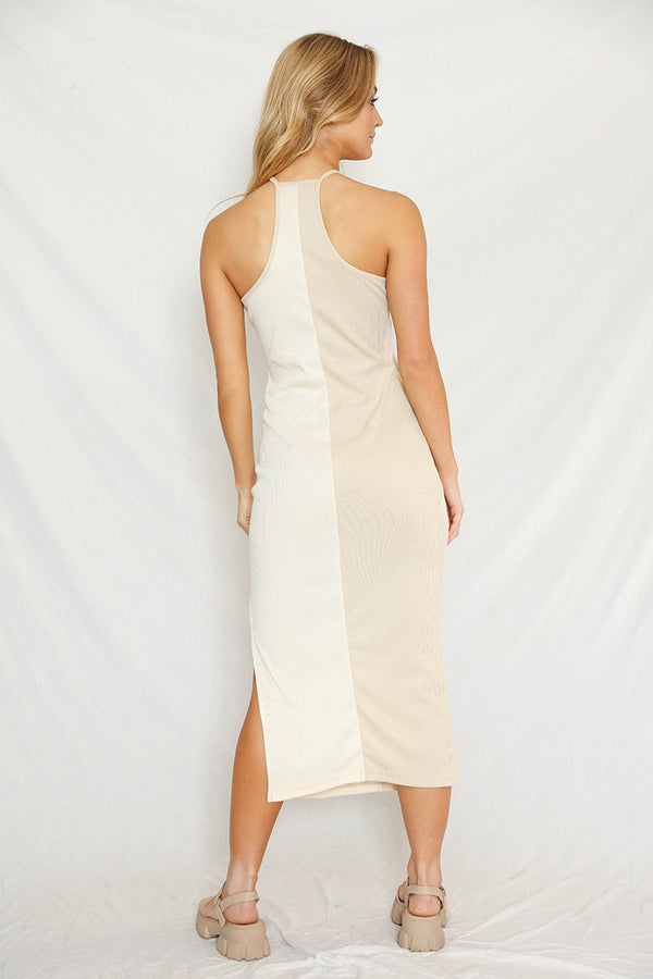Color Block Halter Dress - Miss Sparkling