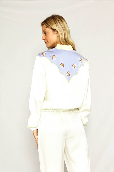 Western Satin Bomber Jacket - Miss Sparkling