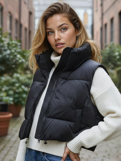 Cropped puffer vest