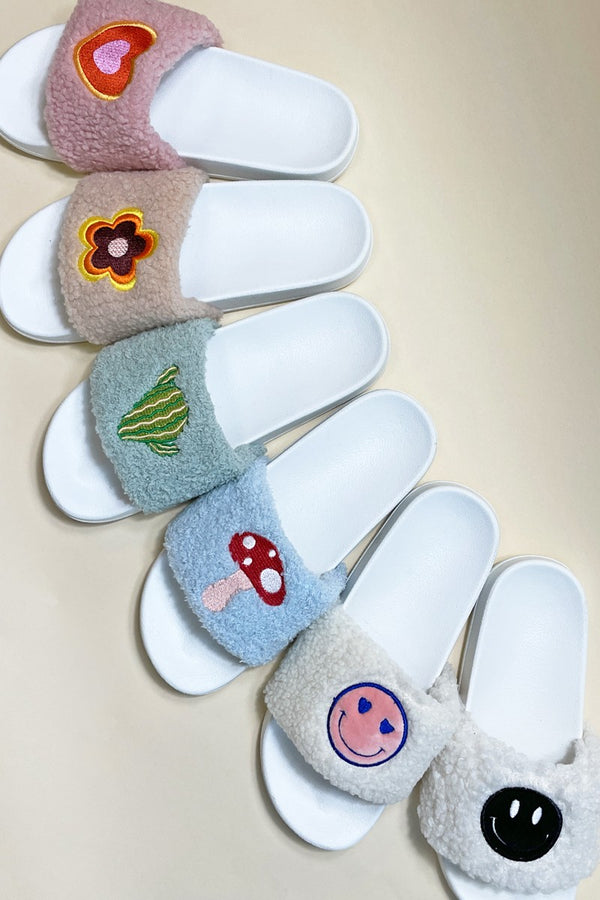 Novelty Sherpa Slides - Miss Sparkling