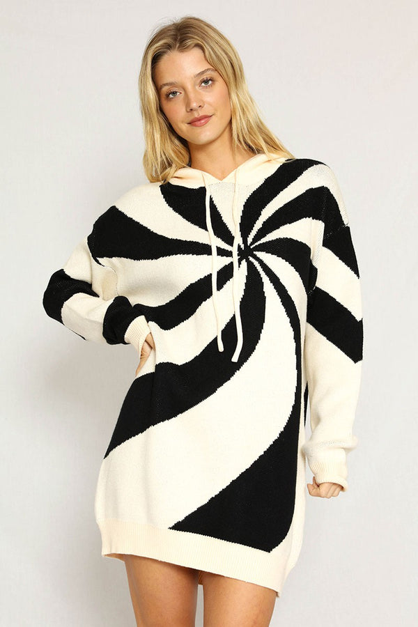 Mod swirl hoodie dress - Miss Sparkling