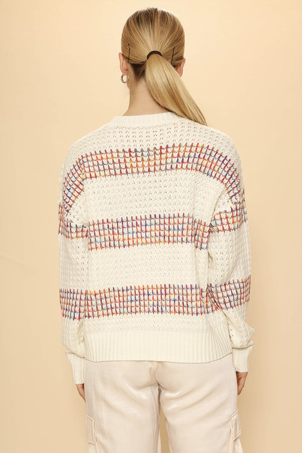 Multicolored striped knit sweater - Miss Sparkling