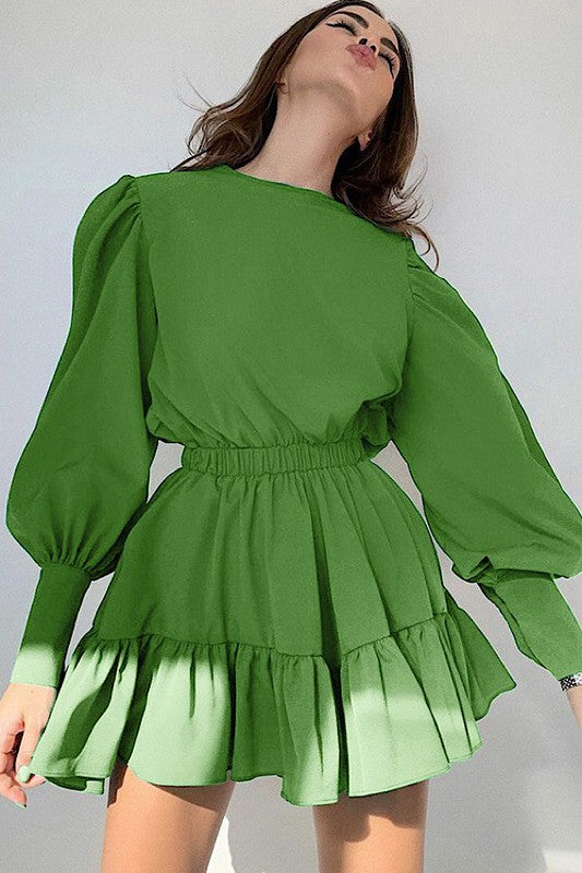 green lantern sleeve dress Green Lantern Sleeve One Shoulder Mini Homecoming Dress