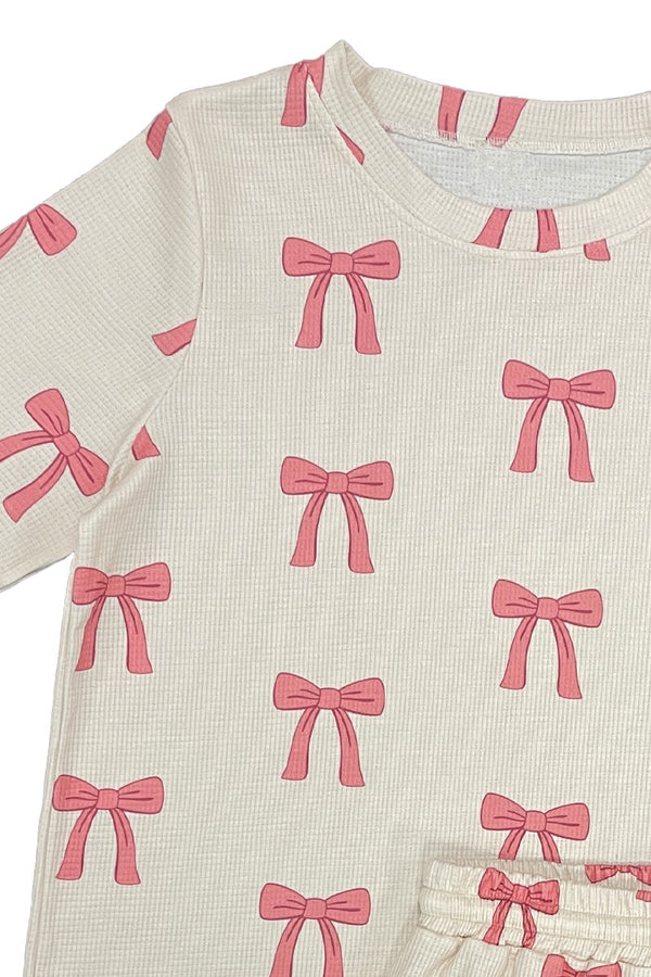 Novelty printed waffle shorts set - Miss Sparkling