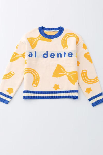 Al dente pasta knit sweater