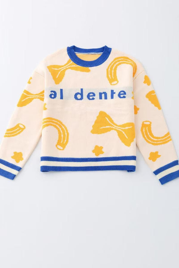 Al dente pasta knit sweater