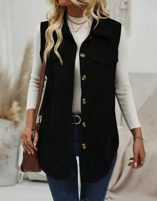 Corduroy Buttoned Vest
