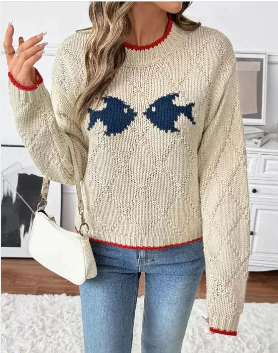 Fish Motif Sweater
