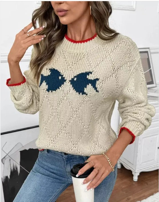 Fish Motif Sweater