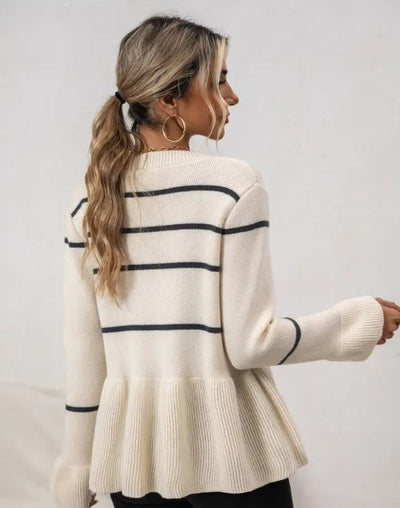 Striped Ribbed Cardigan