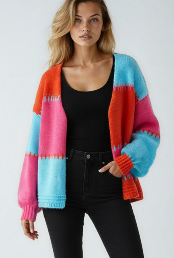 Women's Color-Block Knit Cardigan