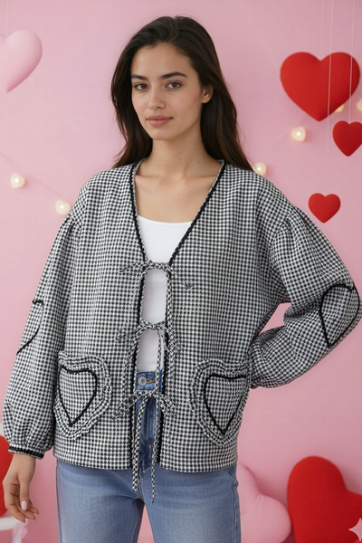 Front Tie lantern sleeve top