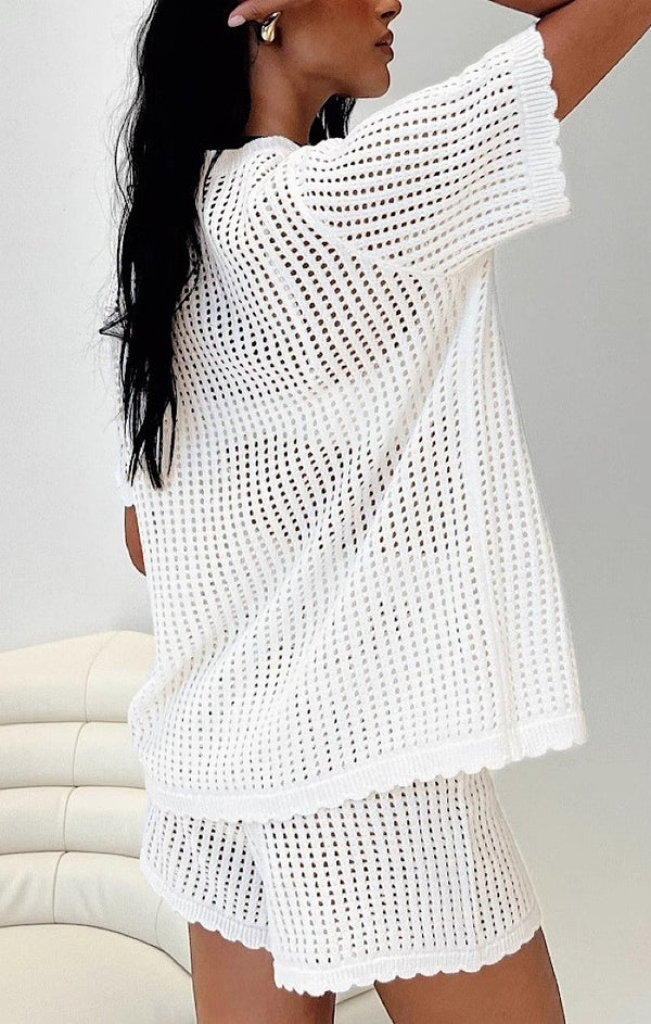 Striped Short Sleeve Shirt & Shorts Set