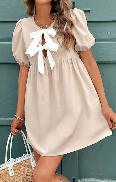 Tie front babydoll dress