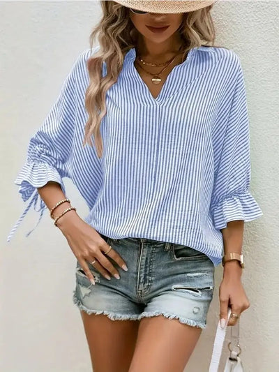 Stripe V-neck Top