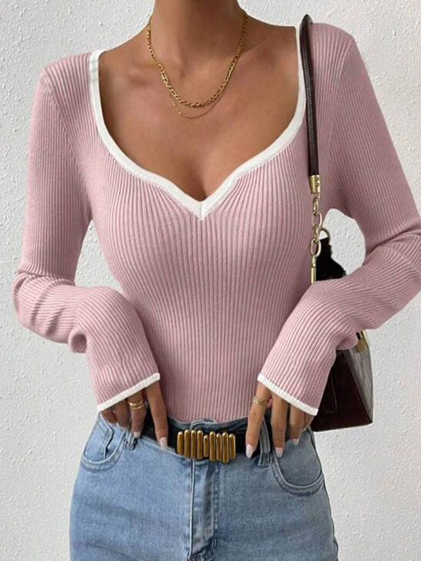 Ribbed long sleeve top