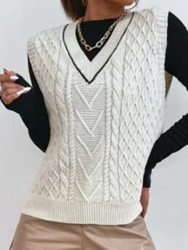 Cropped knit sweater vest