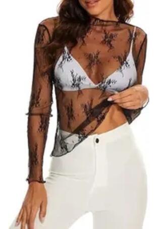 Long sleeve mesh top