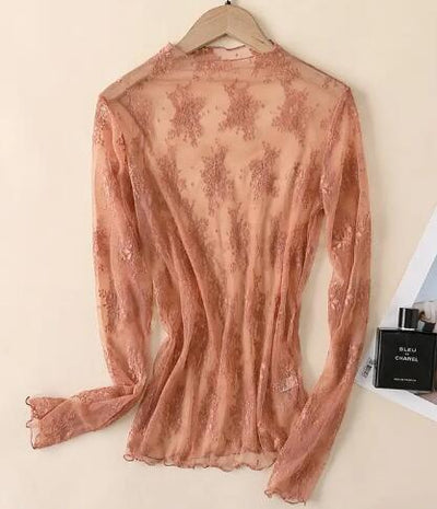 Long sleeve mesh top