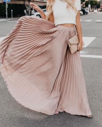 Pleated maxi skirt