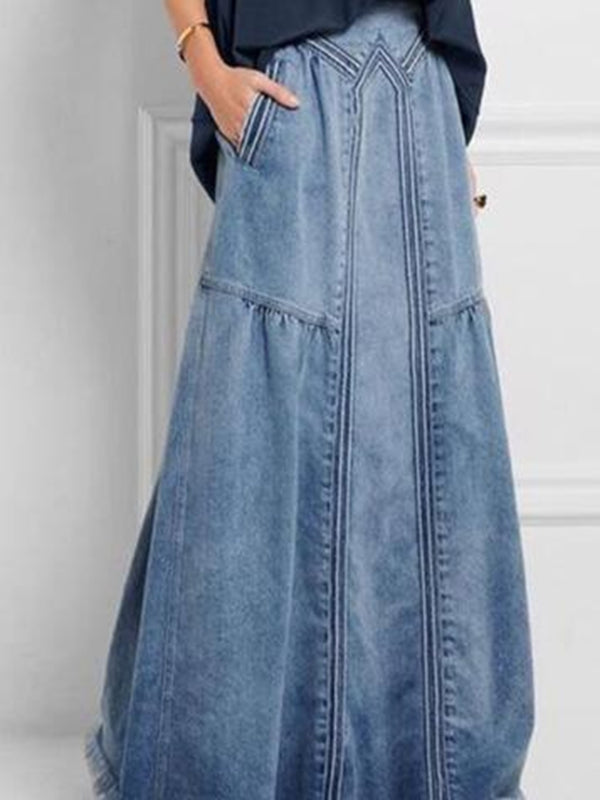 Maxi denim skirt