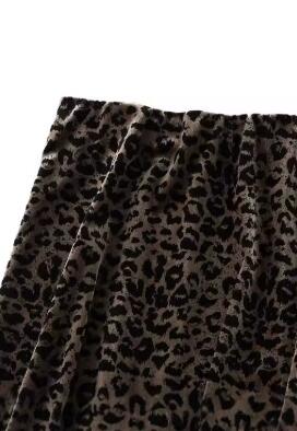 Velvet leopard midi skirt