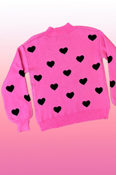 All over heart sweater