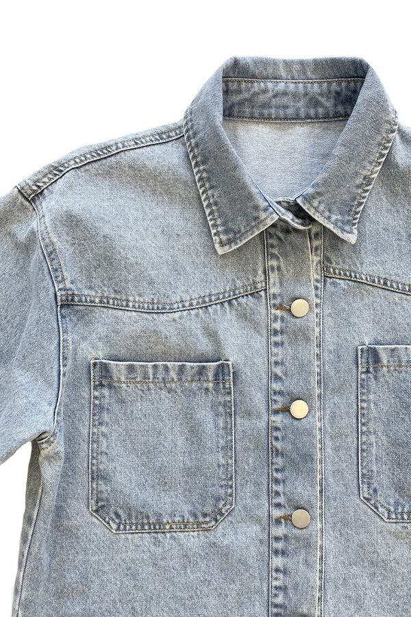 Raw hem denim jacket - Miss Sparkling