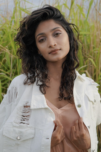 Distressed denim jacket - Miss Sparkling