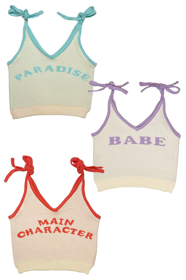 Tie strap sweater tank - Miss Sparkling