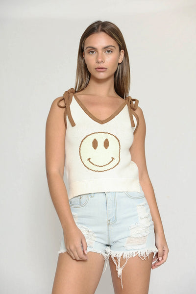 Happy face sweater tank - Miss Sparkling