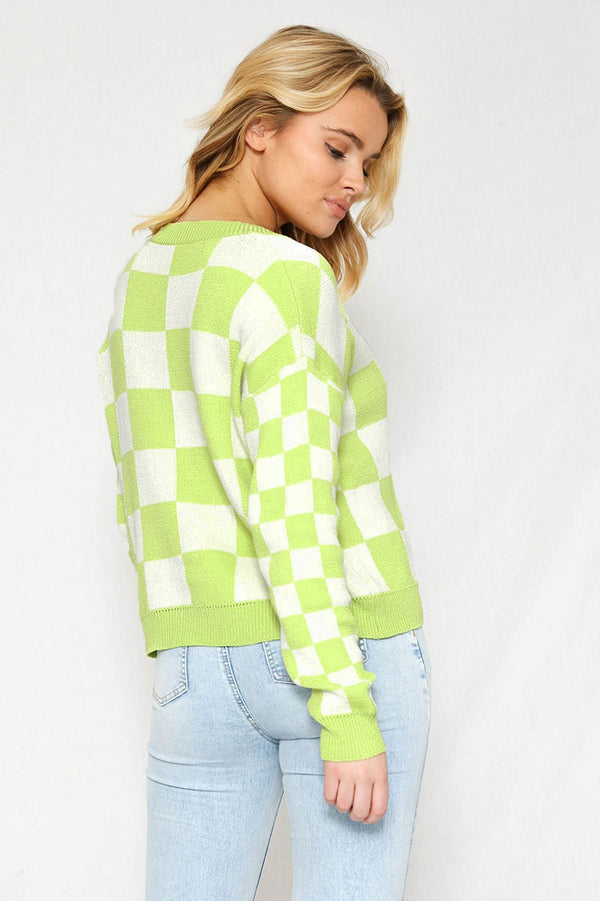 Checkered Cardigan - Miss Sparkling