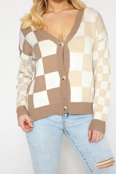 Checkered Cardigan - Miss Sparkling