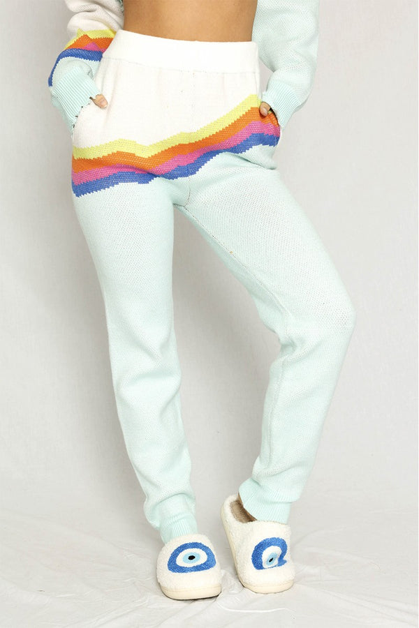 Retro stripe knit joggers - Miss Sparkling