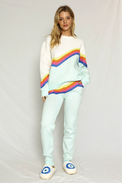 Retro stripe knit joggers - Miss Sparkling