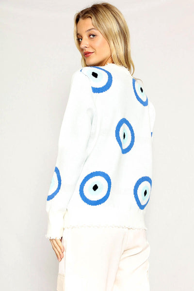 Evil eye knit sweater - Miss Sparkling