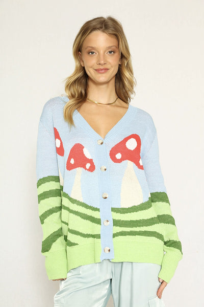 Mushroom field cardigan - Miss Sparkling