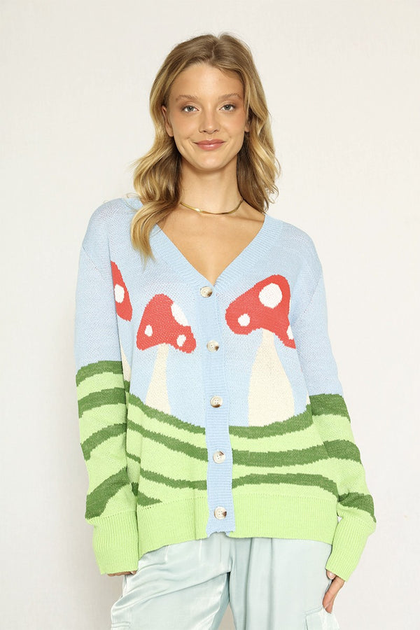 Mushroom field cardigan - Miss Sparkling