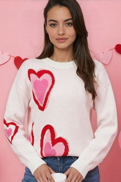 Heart knit sweater
