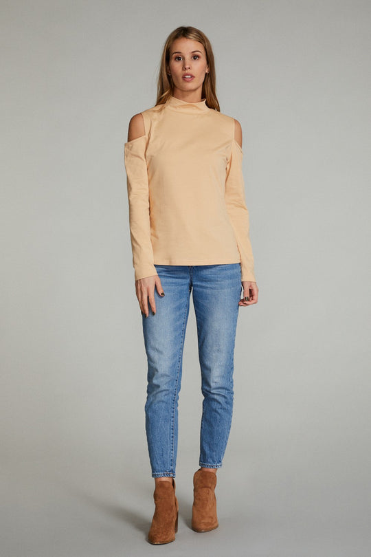 Cold shoulder long sleeve top - Miss Sparkling