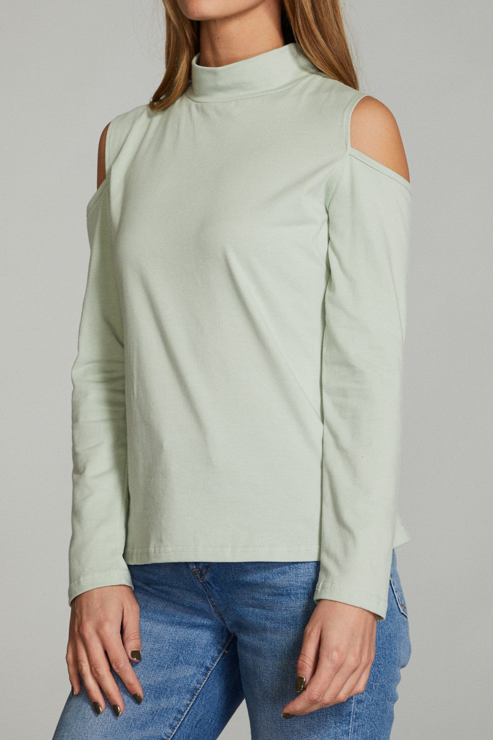 Cold shoulder long sleeve top - Miss Sparkling