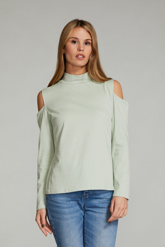 Cold shoulder long sleeve top - Miss Sparkling