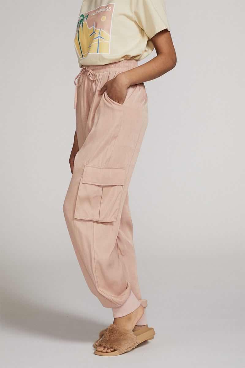 Textured satin cargo pants - Miss Sparkling