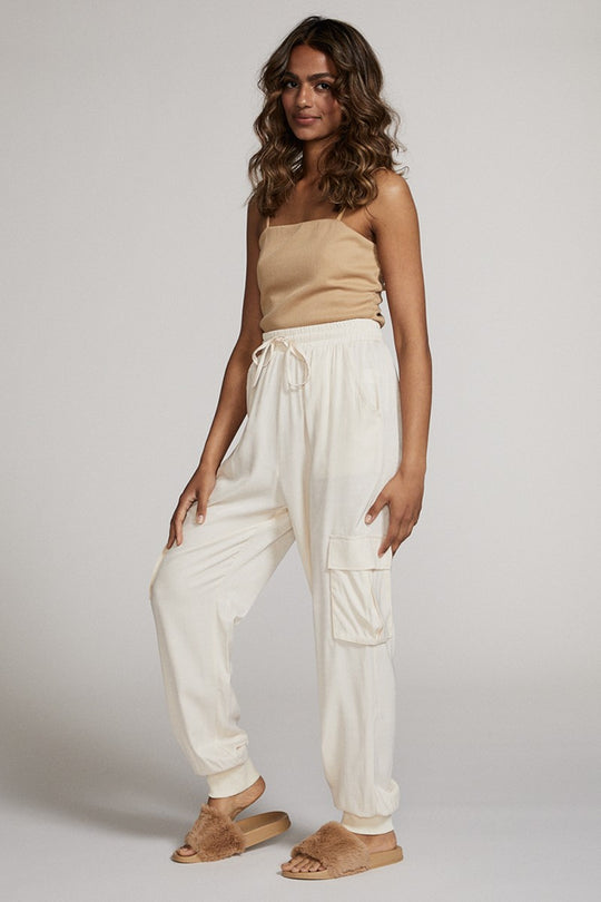 Textured satin cargo pants - Miss Sparkling