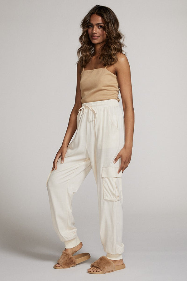 Textured satin cargo pants - Miss Sparkling