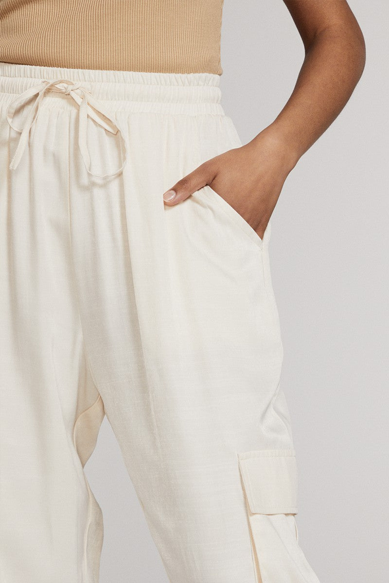 Textured satin cargo pants - Miss Sparkling