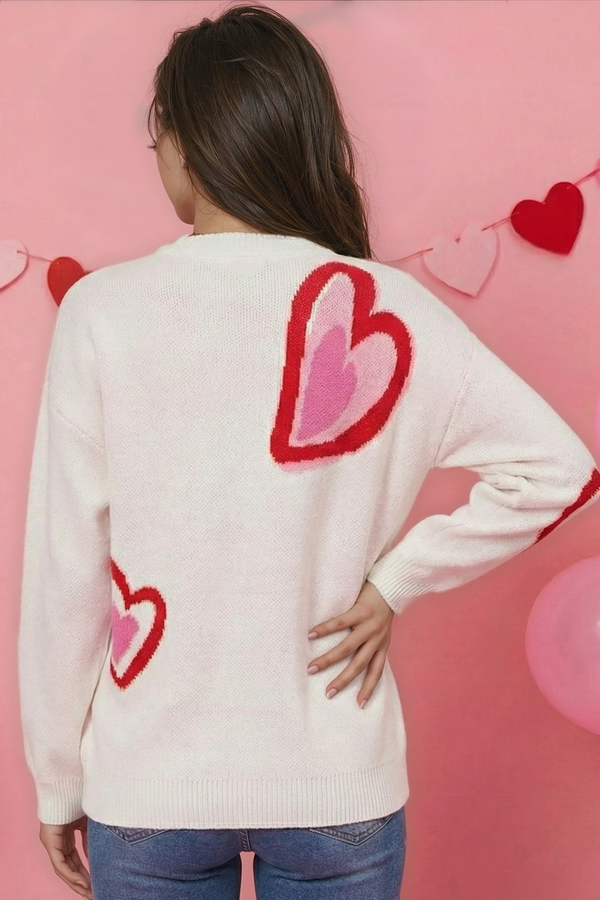 Heart knit sweater